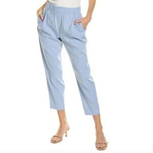 Vince Tapered Linen Blend Pants, Size Medium, Light Blue